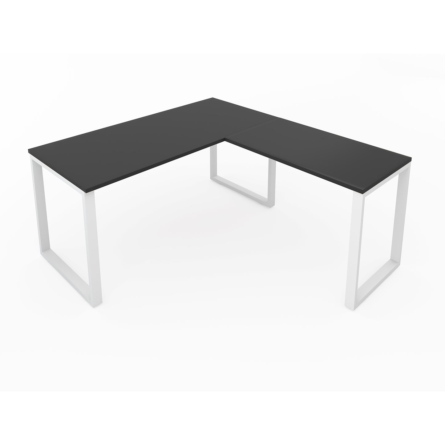 Fusion L-Shaped Metal Leg Desk, Smooth Top, 72″ x 84″