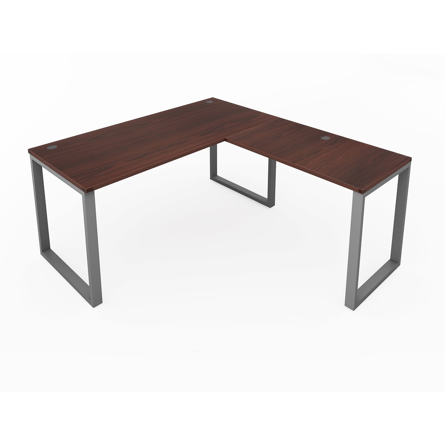 i5 Industries Fusion L-Shaped Metal Leg Desk with Grommets, 66″ x 78″