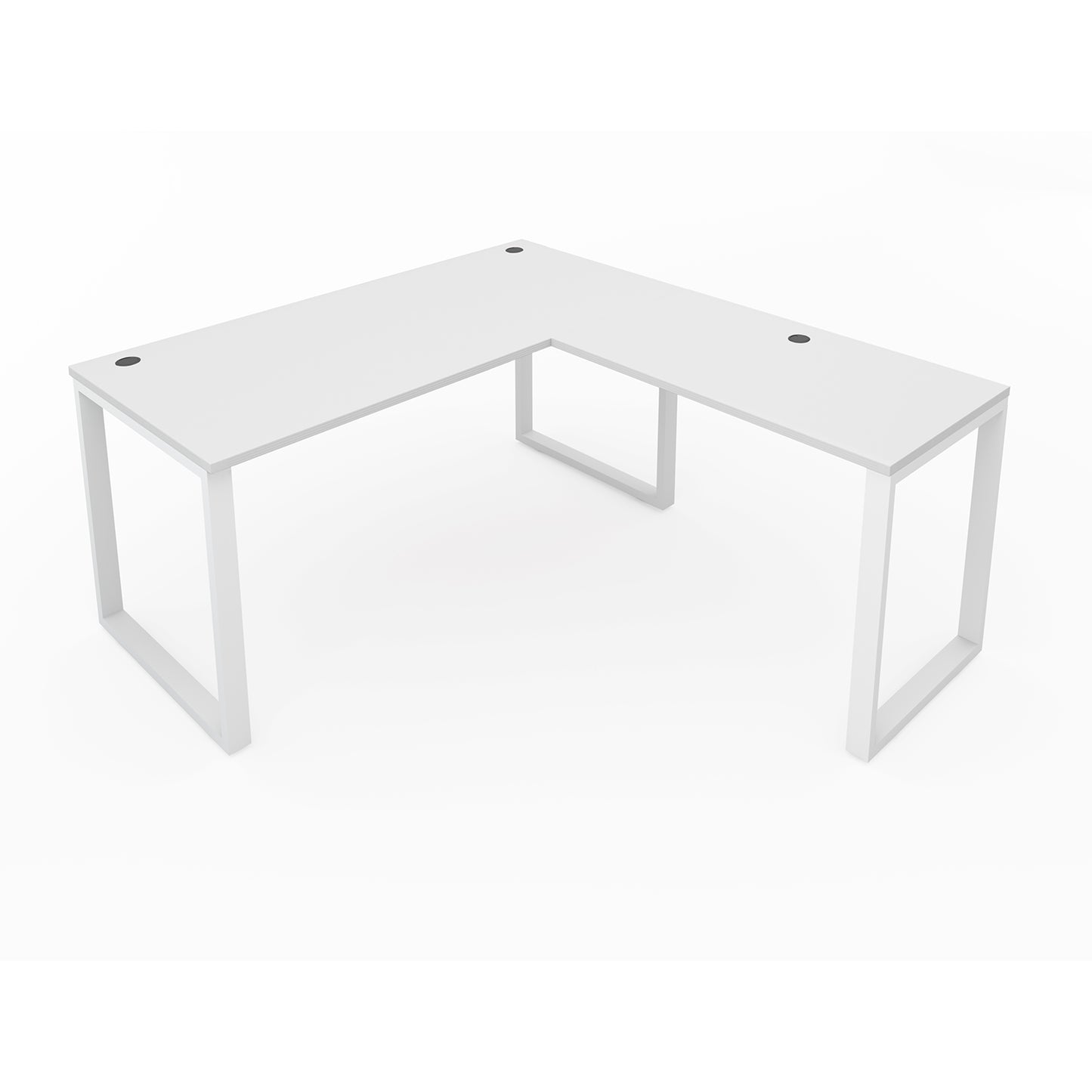 i5 Industries Fusion L-Shaped Metal Leg Desk with Grommets, 66″ x 78″