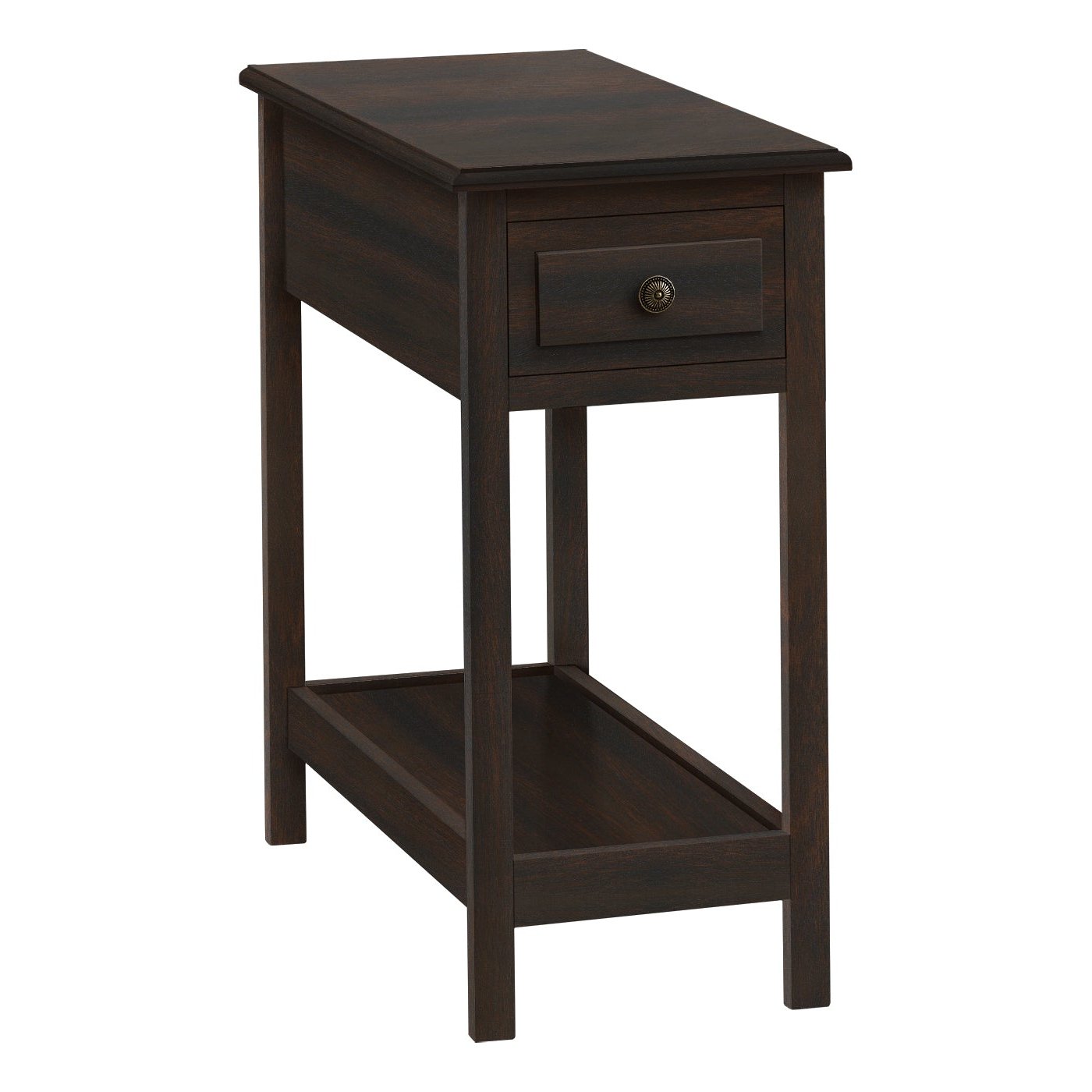 Accent Table/ Dark Walnut Veneer/ 25"H