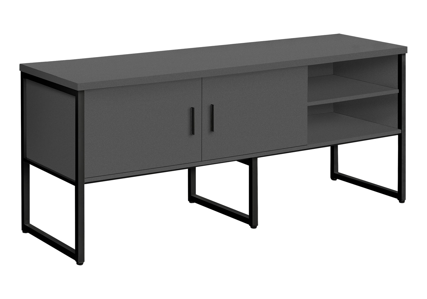 OFFICE CREDENZA - 72"L GREY / BLACK COMMERCIAL GRADE