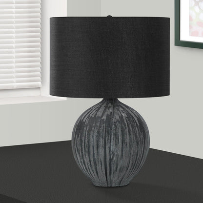 LIGHTING - 23"H TABLE LAMP BLACK CERAMIC / BLACK SHADE