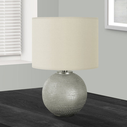 LIGHTING - 19"H TABLE LAMP GREY RESIN / IVORY SHADE