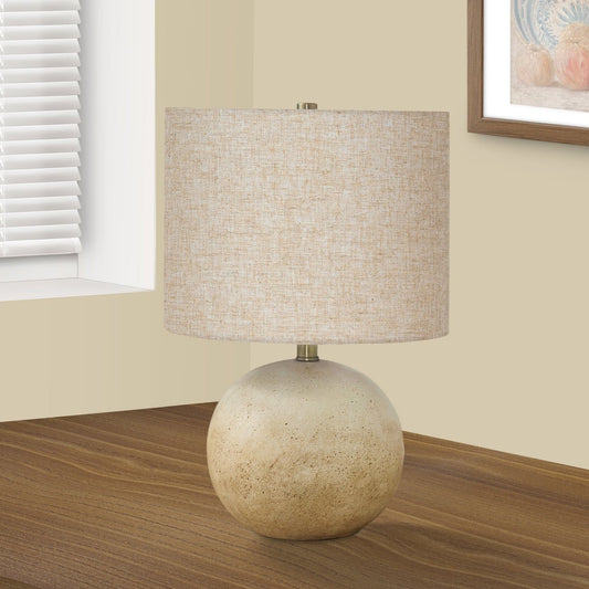 LIGHTING - 20"H TABLE LAMP BEIGE CONCRETE / BEIGE SHADE