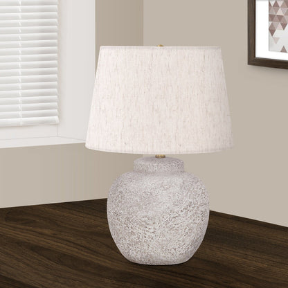 LIGHTING - 22"H TABLE LAMP CREAM CONCRETE / IVORY SHADE