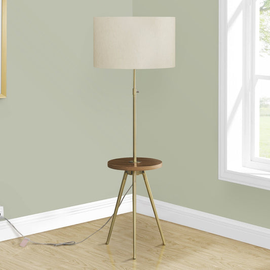 LIGHTING - 63"H TRIPOD FLOOR LAMP BRASS METAL / USB