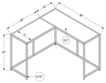 Accent Table/ L Shaped/36"/ Five Color Choices