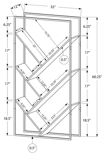 Book Case/ 66" Modern/ Three Color Choices