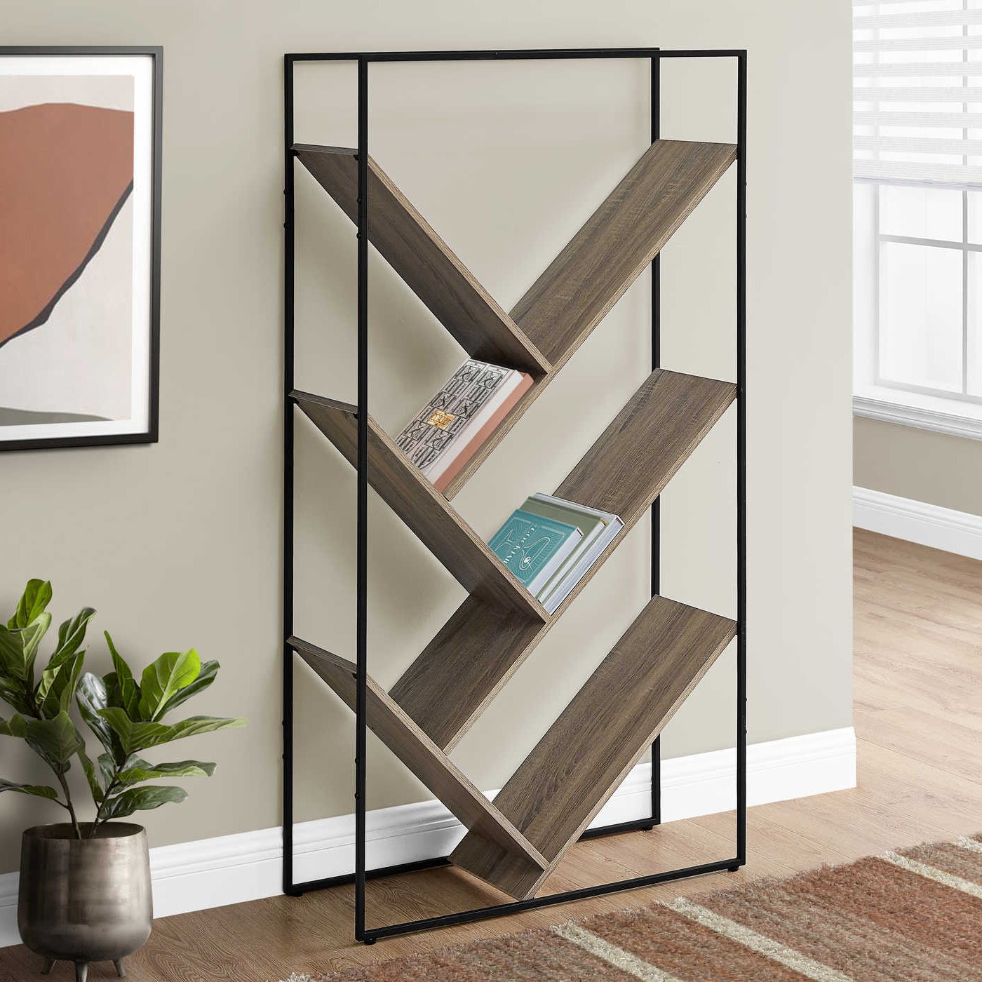 Book Case/ 66" Modern/ Three Color Choices