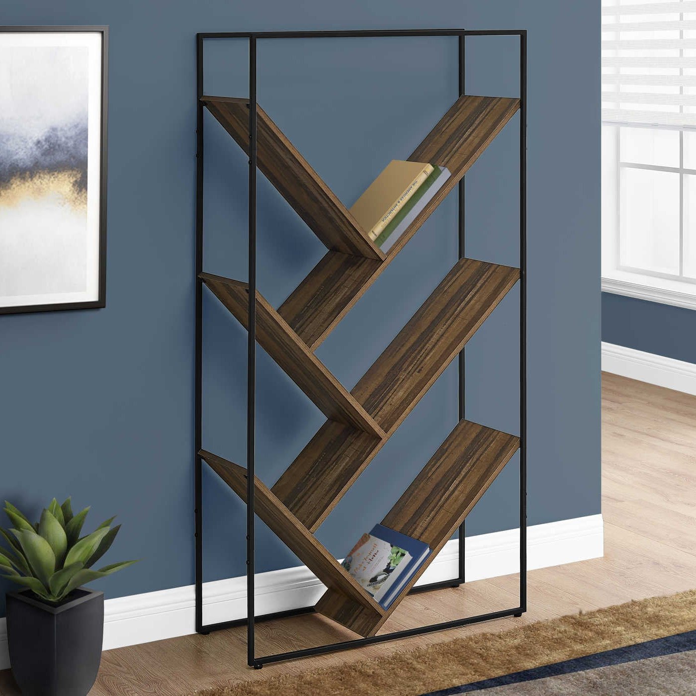 Book Case/ 66" Modern/ Three Color Choices