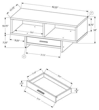 COFFEE TABLE - BLACK / GREY RECLAIMED WOOD-LOOK