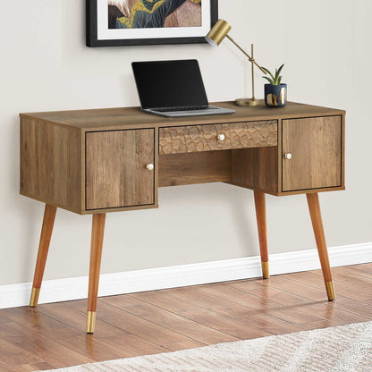 Computer Desk/ Walnut/ Mid Century/48"