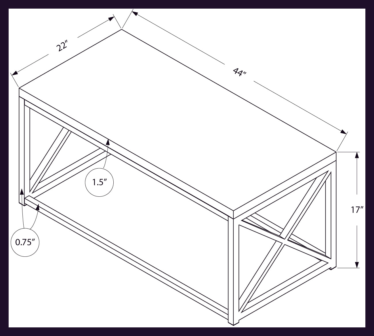 COFFEE TABLE - GLOSSY WHITE WITH CHROME METAL