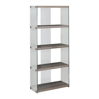 Bookcase - 60"/ Four Shelves/ Tempered Glass/ Three Color Choices