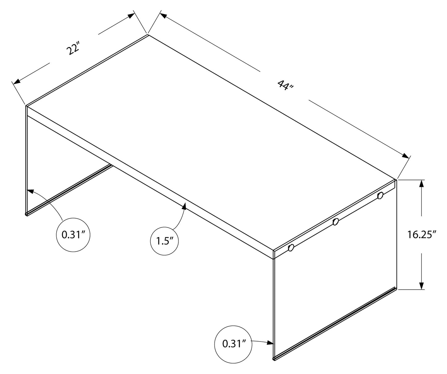 COFFEE TABLE - GREY CEMENT WITH TEMPERED GLASS