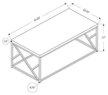 COFFEE TABLE - GREY CEMENT WITH CHROME METAL