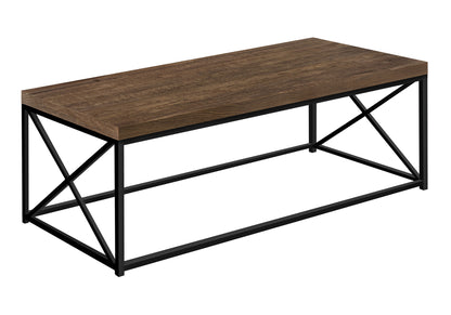 COFFEE TABLE - BROWN RECLAIMED WOOD-LOOK / BLACK METAL