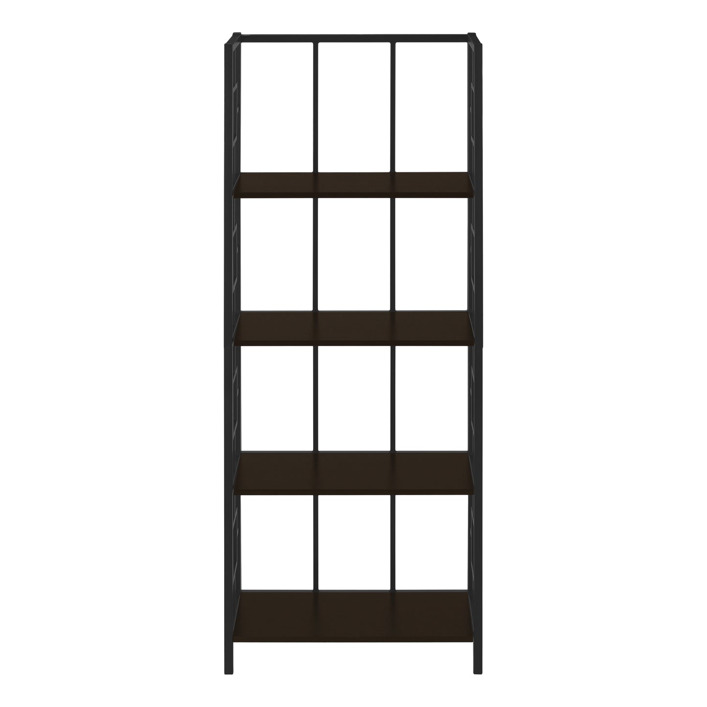 Bookcase/ Bookshelf/ 4 Tier, 62"/ Office/ Espresso /Contemporary, Modern