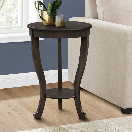 Accent Table/ Dark Walnut Veneer/ 24"H