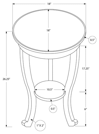 Accent Table/ Dark Walnut Veneer/ 24"H