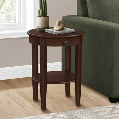 Accent Table/2 Tier/23"H/Brown Veneer