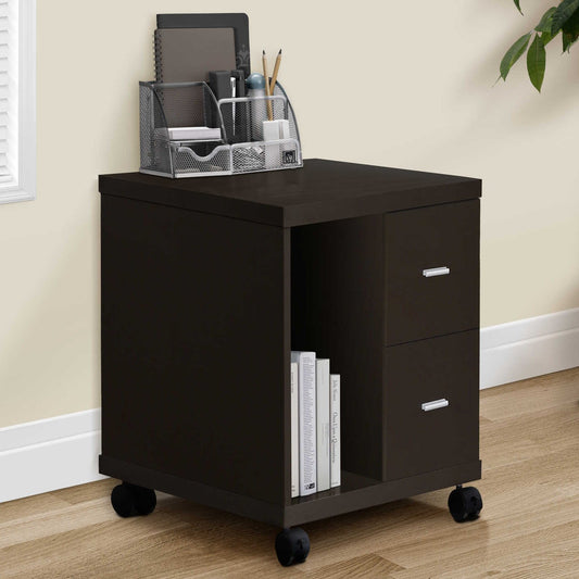 Office, File Cabinet, Printer Cart, Rolling File Cabinet, Mobile, Storage, Work, Brown Laminate, Contemporary, Modern