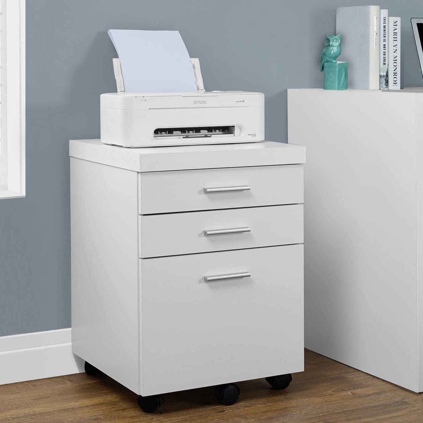 Filing Cabinet- 3 Drawer/ Seven Color Choices/ on Casters