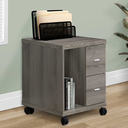 Office, File Cabinet, Printer Cart, Rolling File Cabinet, Mobile, Storage, Work, Brown Laminate, Contemporary, Modern