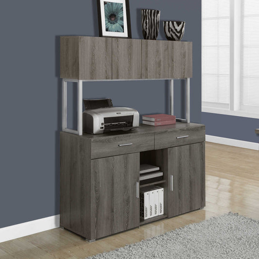 OFFICE CABINET - 48"L / DARK TAUPE STORAGE CREDENZA