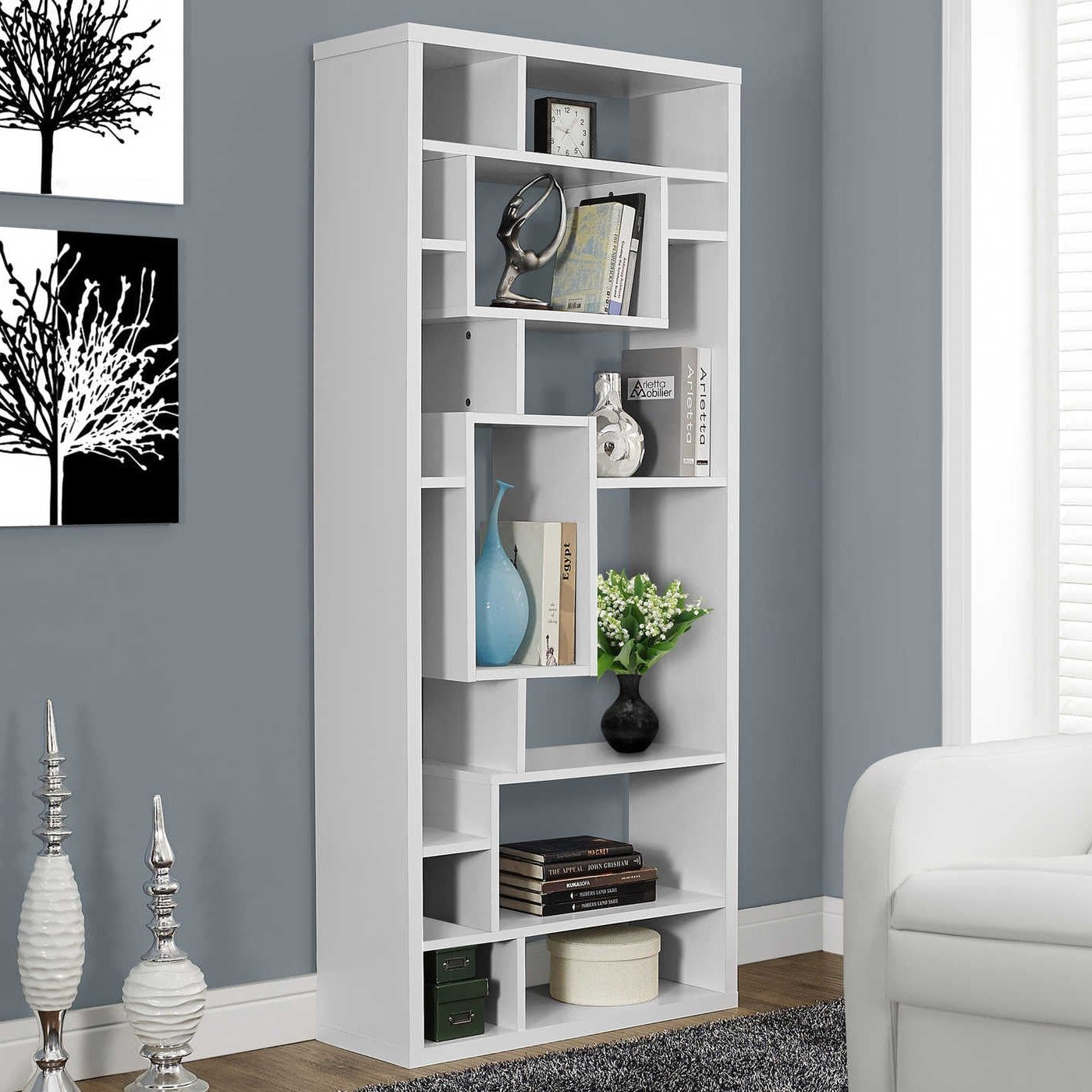 Bookcase/ 72"/ Office, Bedroom, White Laminate, Contemporary, Modern