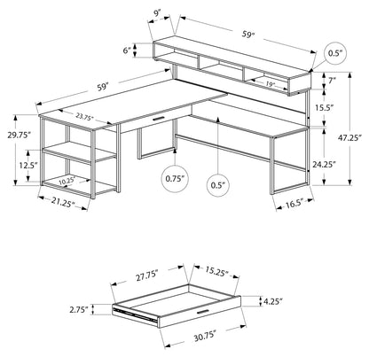 Computer Desk/ L shaped/ Contemporary/ Three Color Choices