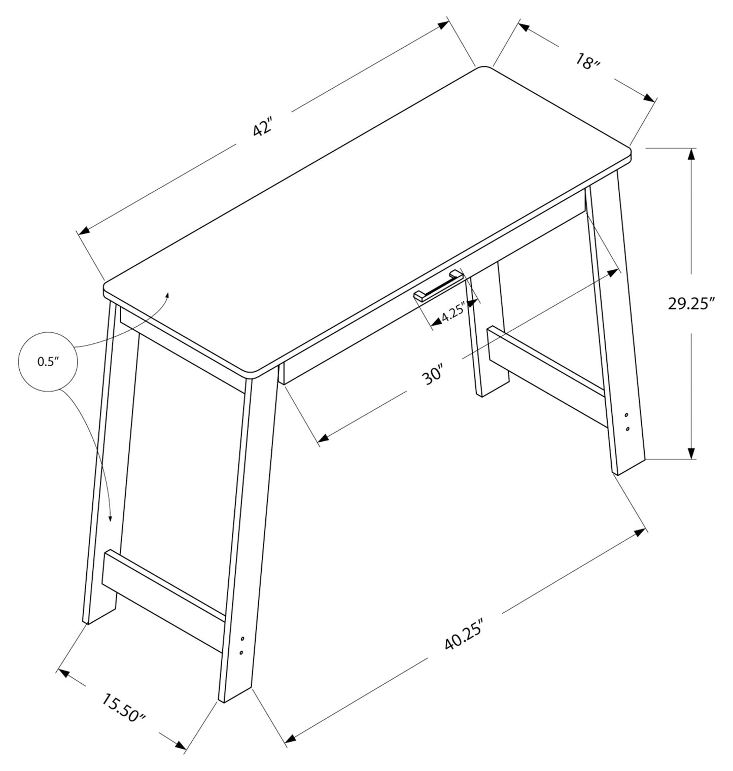 Computer Desk/ Stylish/ Contemporary/42" Three Color Choices