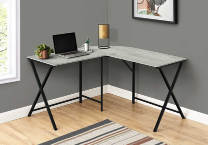 COMPUTER DESK - 55"L SHAPE /THREE COLOR CHOICES/ BLACK METAL LEGS / MODERN