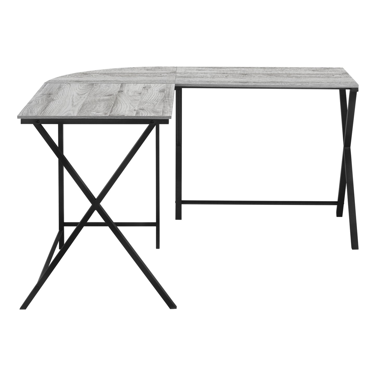 COMPUTER DESK - 55"L SHAPE /THREE COLOR CHOICES/ BLACK METAL LEGS / MODERN