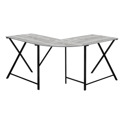 COMPUTER DESK - 55"L SHAPE /THREE COLOR CHOICES/ BLACK METAL LEGS / MODERN