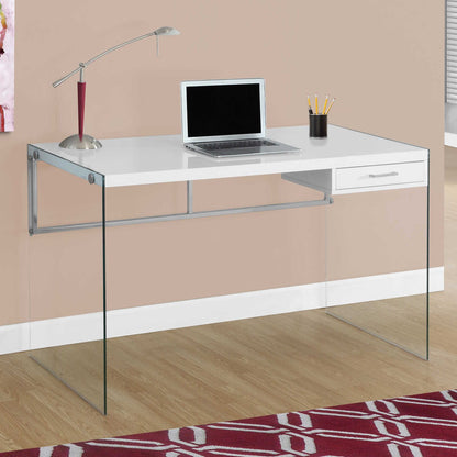 Computer Desk. 48" Two Color Choices/Glass Panels.