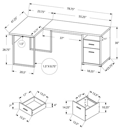 COMPUTER DESK - 80"L / LEFT OR RIGHT FACING/ THREE COLOR CHOICES