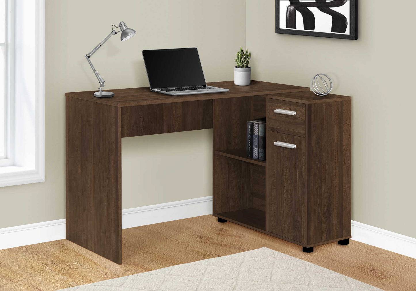 Computer Desk- 46"L  W/Storage Cabinet-Five Color Choices