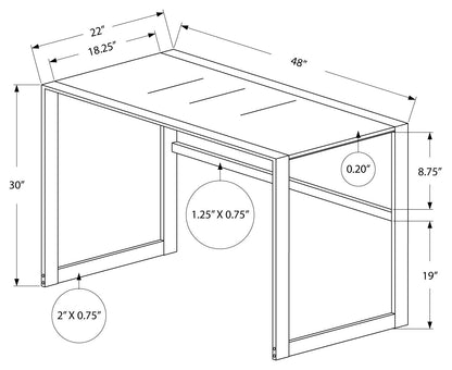 Computer Desk 48"/ Tempered Glass Top/Two Color Choices