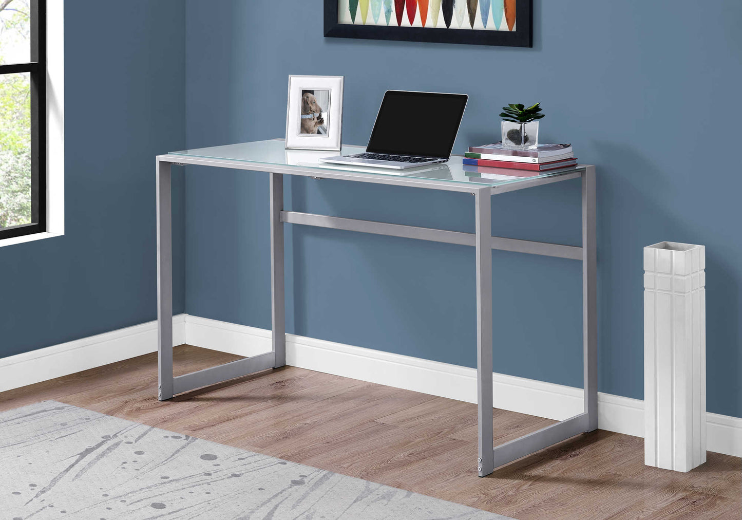 Computer Desk 48"/ Tempered Glass Top/Two Color Choices