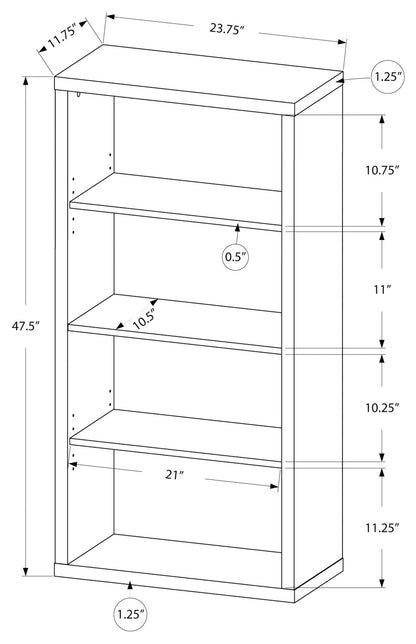 Bookcase 48" Adjustable Shelves/Six Color  Choices