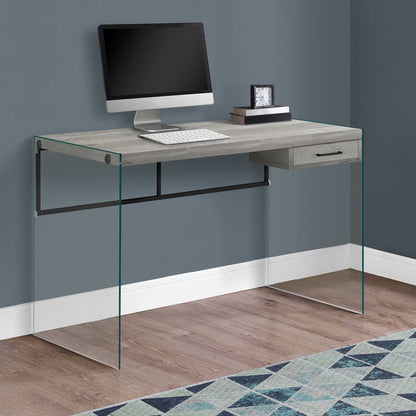 Computer Desk. 48" Two Color Choices/Glass Panels.