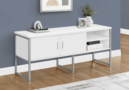 OFFICE CREDENZA - 72"L WHITE / SILVER COMMERCIAL GRADE