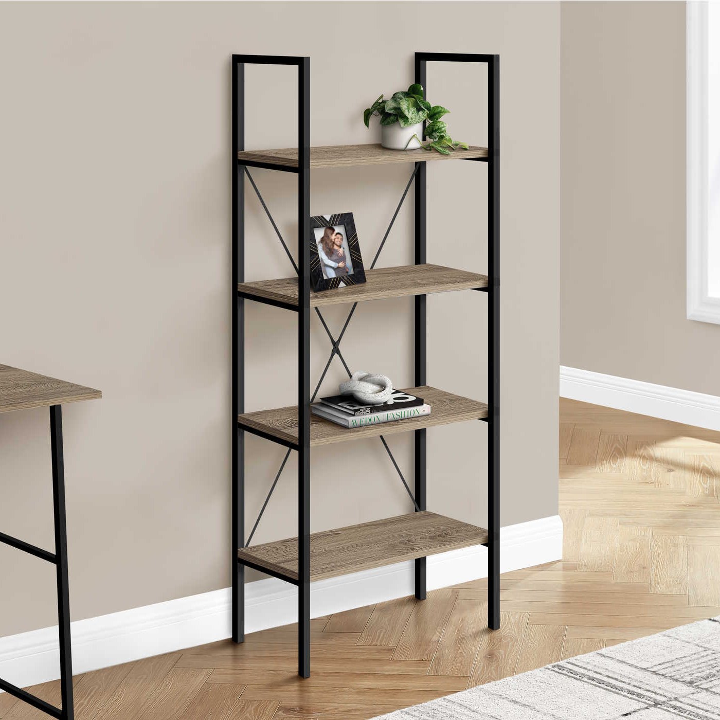 Bookshelf, Bookcase, 4 Tier, 48"/ Three Color Choices