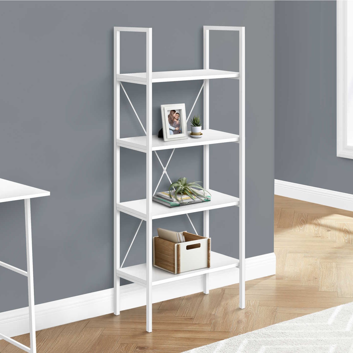 Bookshelf, Bookcase, 4 Tier, 48"/ Three Color Choices