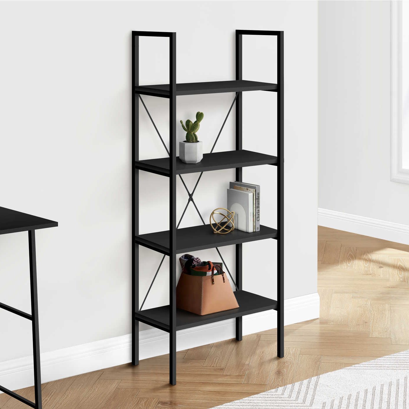 Bookshelf, Bookcase, 4 Tier, 48"/ Three Color Choices