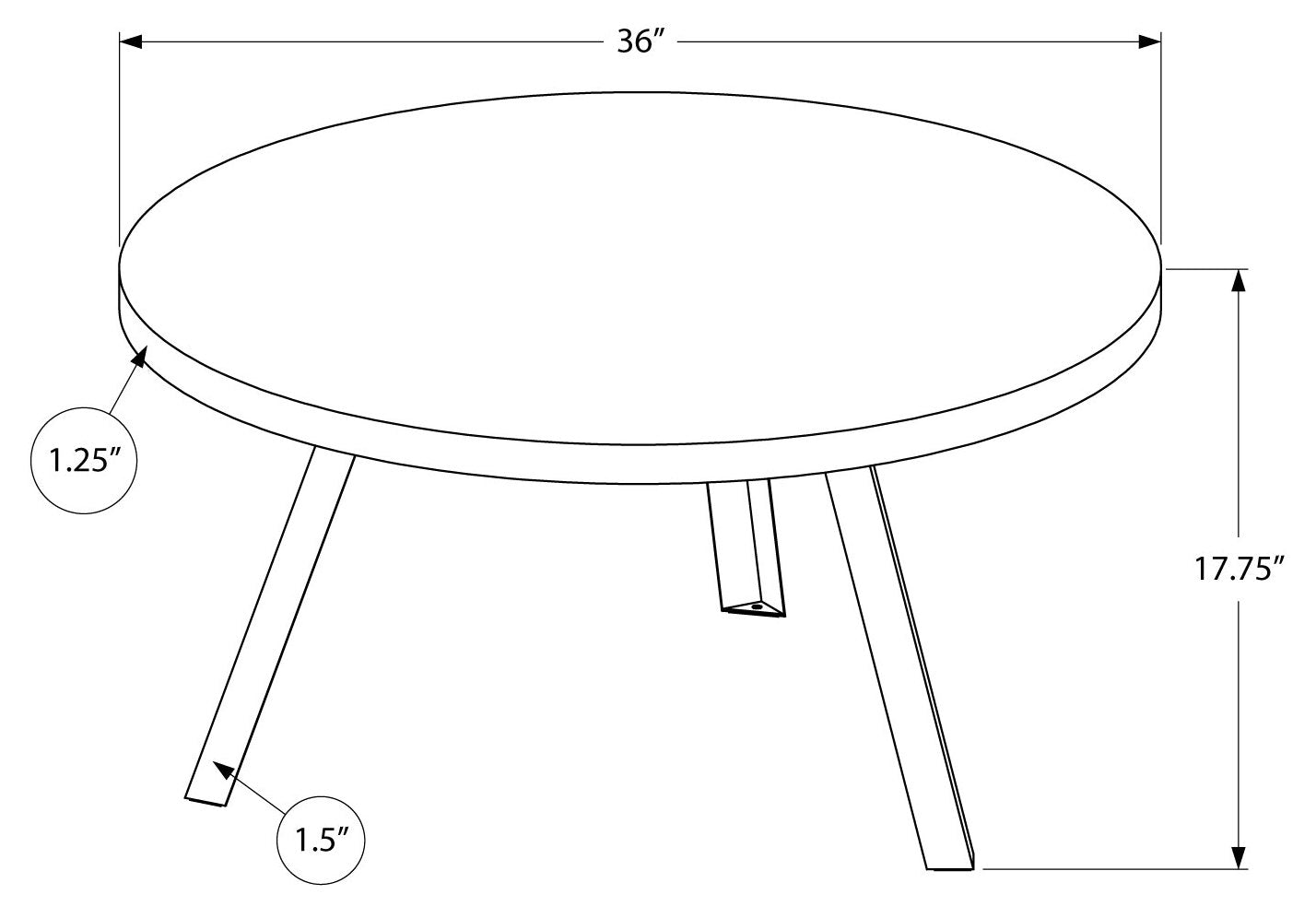 COFFEE TABLE - 36"DIA/ BROWN RECLAIMED WOOD / BLACK METAL