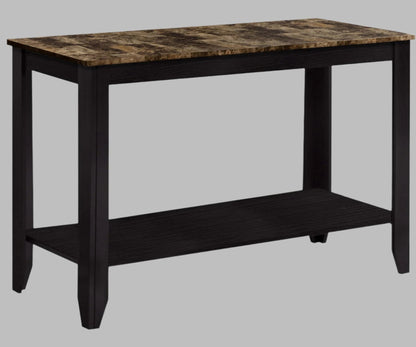 ACCENT TABLE - 44"L / ESPRESSO MARBLE TOP