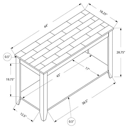 ACCENT TABLE - 44"L / ESPRESSO MARBLE TOP