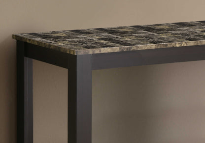 ACCENT TABLE - 44"L / ESPRESSO MARBLE TOP